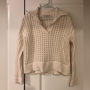 Cream Loft open-knit pullover - 100% cotton